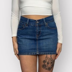 Vintage Y2K 2000s, LEVi Denim Buckle Mini Skirt